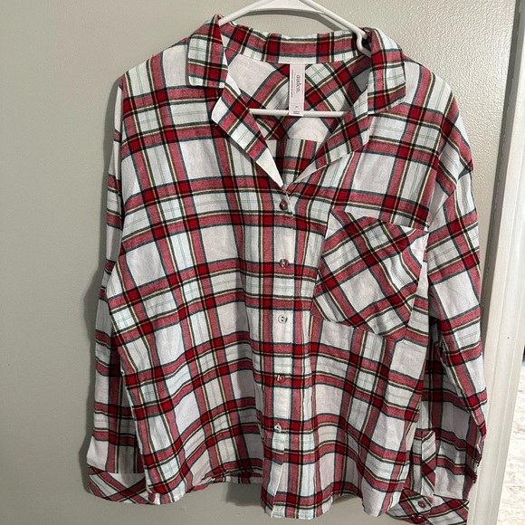 Auden - Two piece Pj set - button up shirt and shorts - women’s Small - Picture 1 of 4